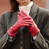 Kate - Women's Silk Lined Leather Gloves with Buttons